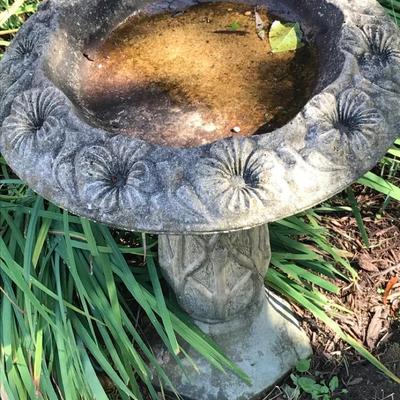 Two Piece Concrete Birdbath
