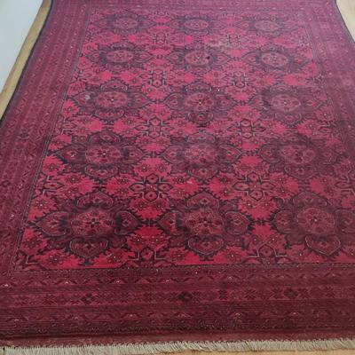 8' x 10' Khal Mohammadi Red and Navy Blue Afghan Rug