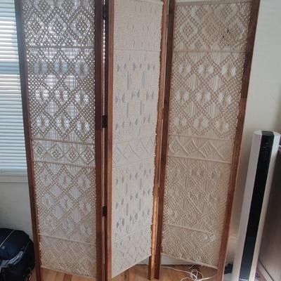Folding Vanity Screen with hand woven tapestry