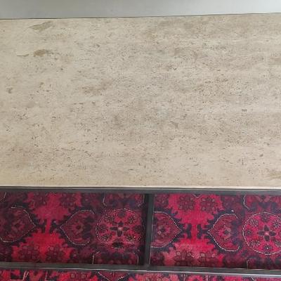 Italian Marble coffee table with forged iron base