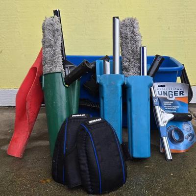 Miscellaneous Professional Window Cleaning Supplies W/ Unger, Sorbo, Moerman And Samurai B.O.B