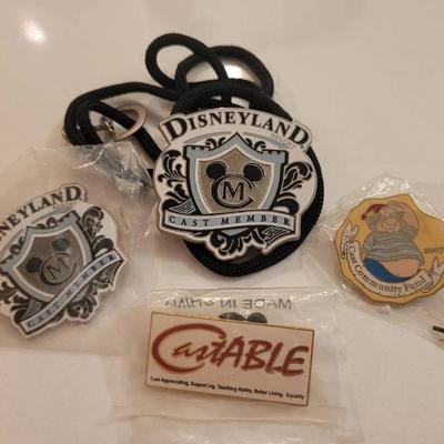 Disney Cast Member Pins And Lanyard