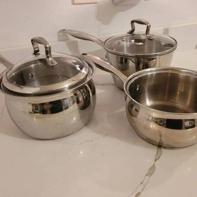 Beligique 2 And 3 Quart Pots With 2.5 Quart Sauce Pot