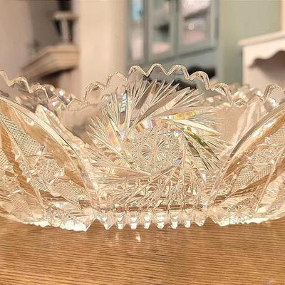 Antique Fry Cut Glass Bowl