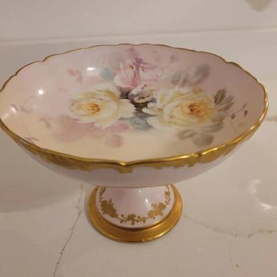Antique Depose T&V Hand Painted Candy Bowl