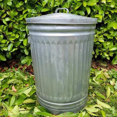 Galvanized Trash Bin 1