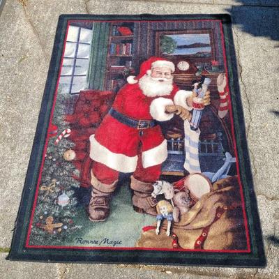 Santa's Visit Area Throw Rug