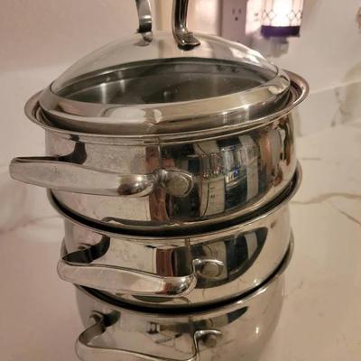 Beligique 4qt Pot With Steamer, Double Boiler, And Lid