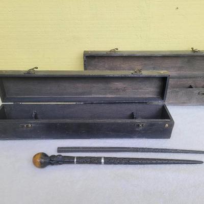 Harry Potter Wands In Wood Boxes