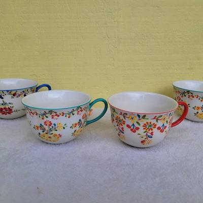 Anthropologie Cadiz Floral Mug 3D Flower Tea Cups