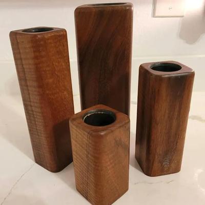 Solid Koa Wood Candle Holders/Vases