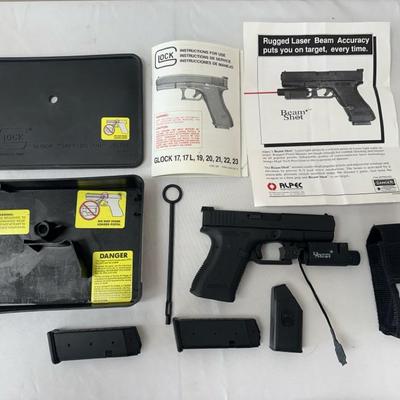 Glock G19 Semi-Auto, 2 Magazines, Beam Shot Laser Sight