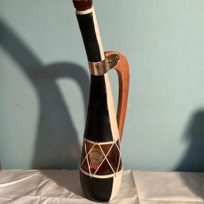 Spanish Leather-Covered Wine Bottle/Decanter,