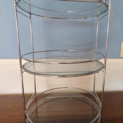 Three-tier Glass and Metal Shelf