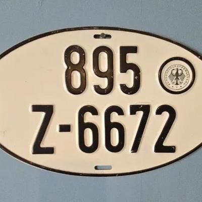 German Military License Plate