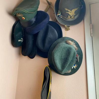 Collection of Vintage Military & Alpine Hats – Various Styles