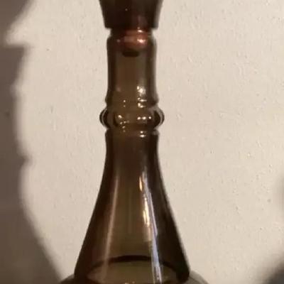 Vintage Smoky Amber Glass Decanter with Stopper
I Dream of Jeannie style

