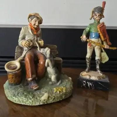 “Hopeful”  Nature Craft & Napoleonic Soldier on Carrera Marble Stand