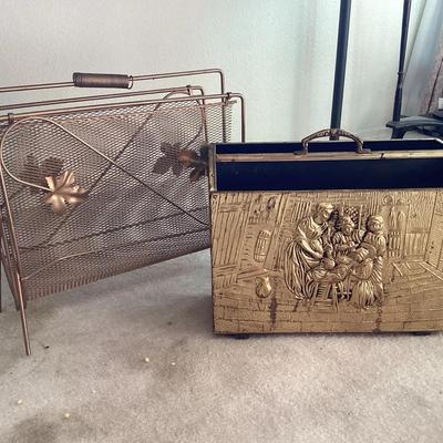 Mid Century and Gold Magazine Stands 