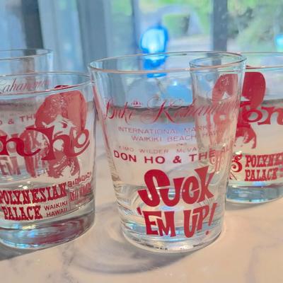 Don Ho “Suck ’Em Up” Polynesian Palace Glasses – Waikiki, Hawaii