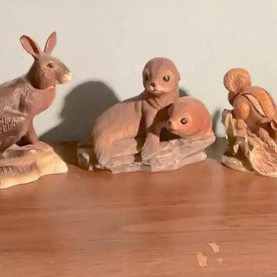 Woodland Animal Figurines – Deer, Squirrel, Seal, Rabbit, and Raccoons