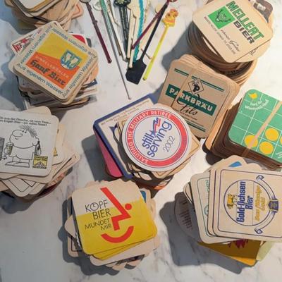 Bar Coasters & Vintage Cocktail Stir Sticks