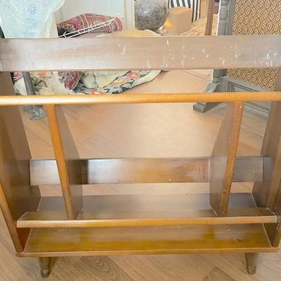 Mid-Century Wood Magazine Rack / Record Holder