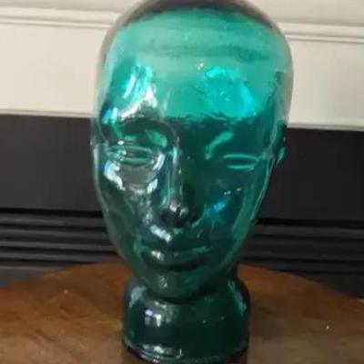 Teal Glass Head Mannequin – Made in Spain