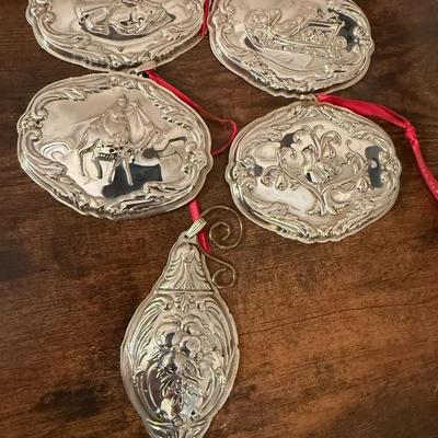 Oval Reed & Barton Sterling Ornaments