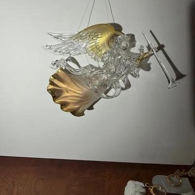Plastic Large Vintage Angel With Trumpet