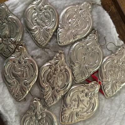 Series Wallace 12 Days of Christmas Sterling ornaments