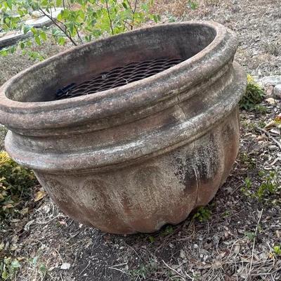 Extra-Large Terracotta Outdoor Fire Pit with Grate