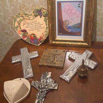 Silver Toned Crosses And Other motivational Pieces 
