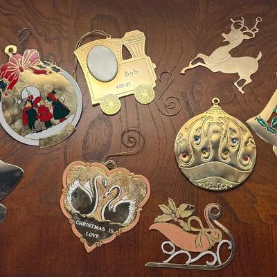 Gold  Toned Christmas Ornaments