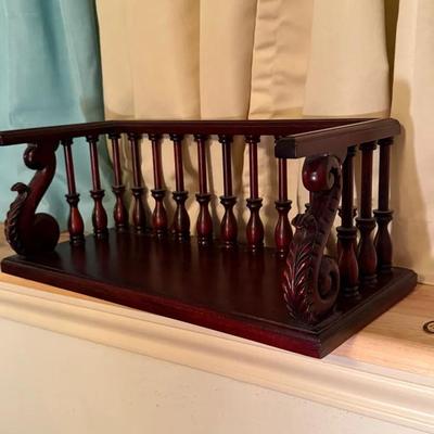 Carved Mahogany Book Trough 