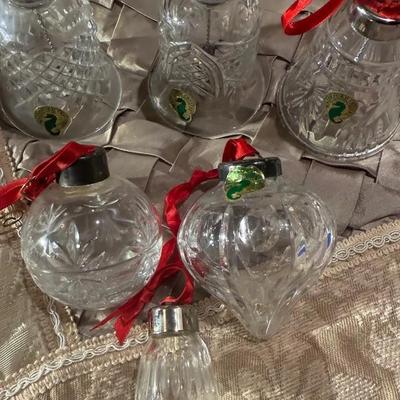 Set of 6 Waterford Crystal Christmas Ornaments – Bells, Ball, Heart & Finial