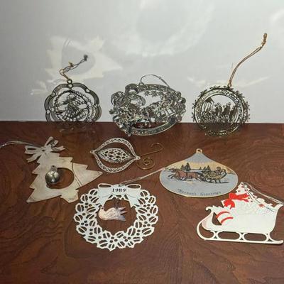 Silver Toned Christmas Ornament Collection -