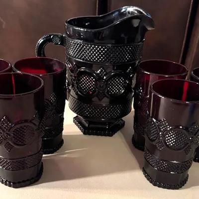 7pc Avon Cape Cod Collection Part 2 Pitcher With 6 Tumblers