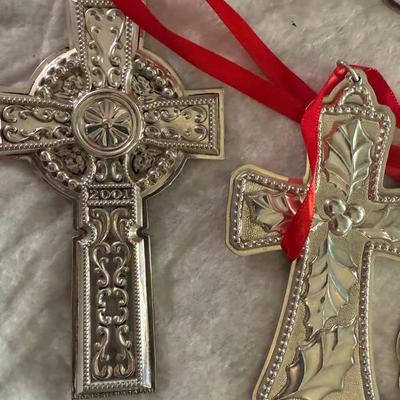 Towle Sterling Silver Cross Ornaments (2 Pieces)