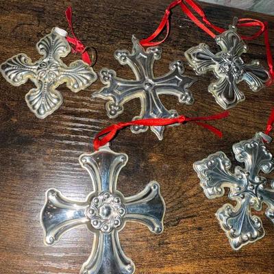 Reed & Barton Sterling Silver Christmas Cross Ornaments Collection