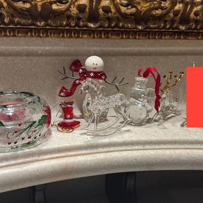 Blown Glass Ornaments And Candle Holder