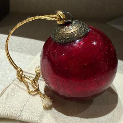 Midwest Kugel Red Crackle Heavy Ornament