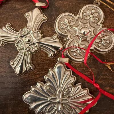 Reed & Barton Sterling Silver Christmas Cross Ornaments – 1983, 1986, 1988