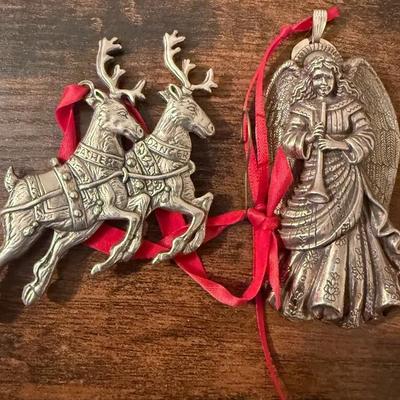 Reed & Barton Sterling Silver Christmas Ornaments – Angel & Reindeer