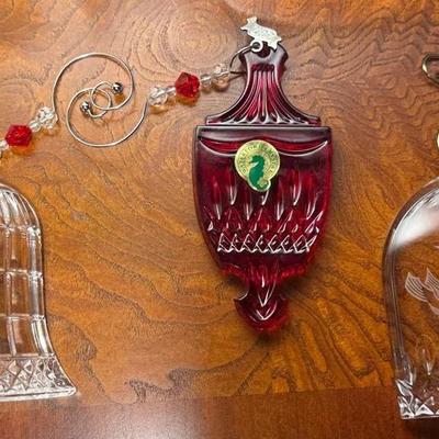 Waterford Crystal Ornament Collection – 1958 Partridge, 1995 Bell, 2012 Red Limited Edition