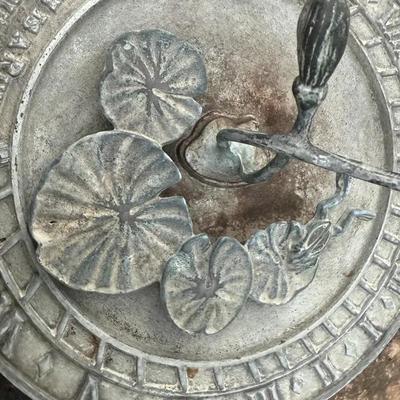 Decorative Metal Sundial – Frog & Lily Pad Motif