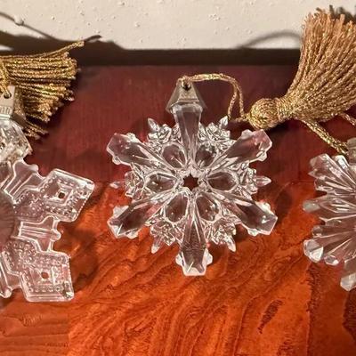Marquees Crystal Snowflake Ornaments – Set of 3