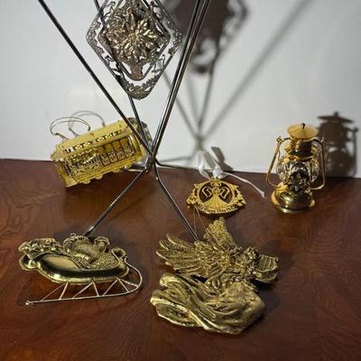 Gold Toned Christmas Ornaments