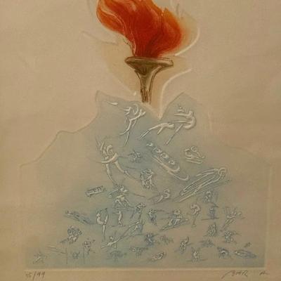 Olympics “” Alain Bar limited-edition "Pour la vie" (For Life) Serigraph Numbered 