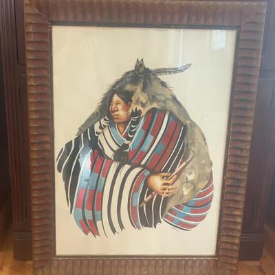Original Painting: Native American Art "Hudging Blood Blanket"